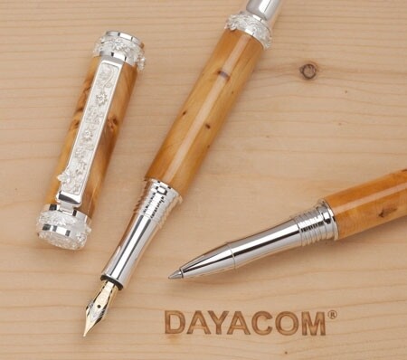 Dayacom Jr. Great Palace Vine Rhodium &amp; Rhodium Rollerball Pen Kit