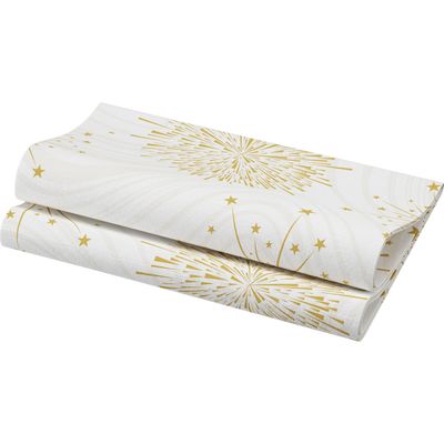 Servetten Sparkly White-40x40cm-Bio Dunisoft