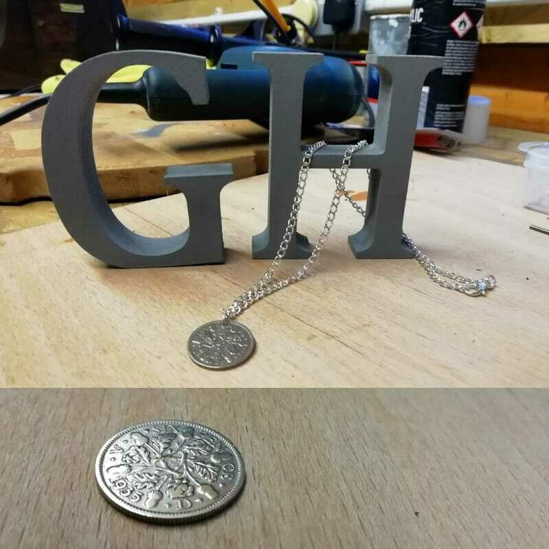 Silver Sixpence Necklace (custom year, made to order)