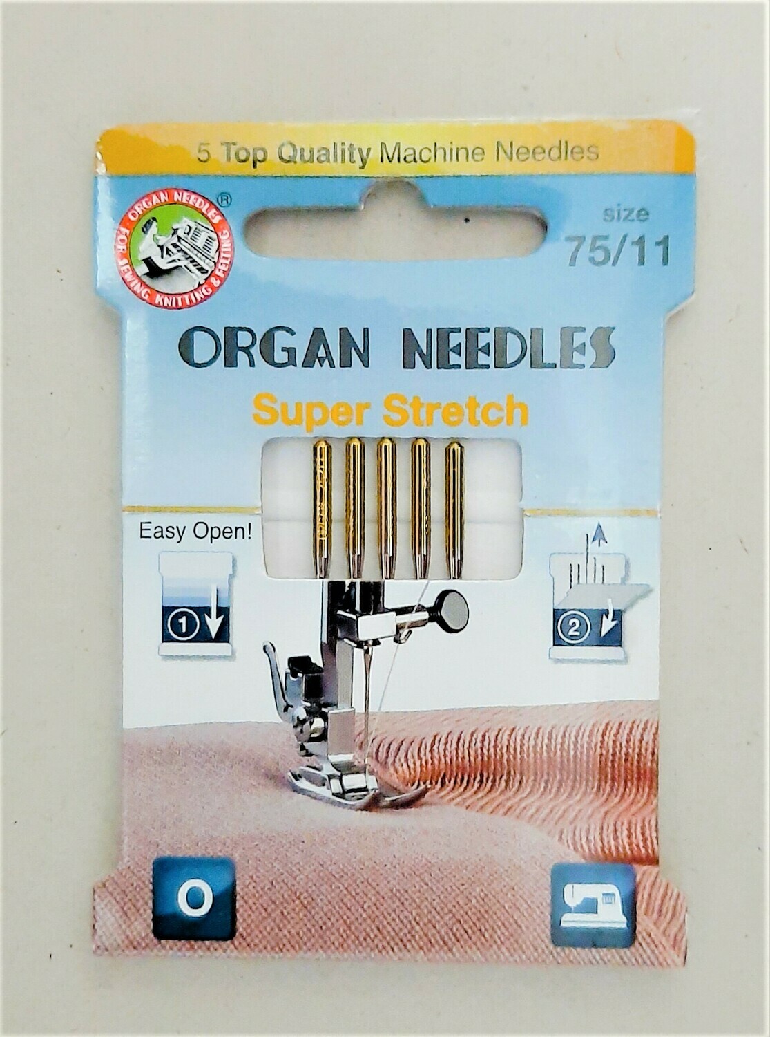 ORGAN Super Stretch Nadeln, Stärke 75 - Flachkolben