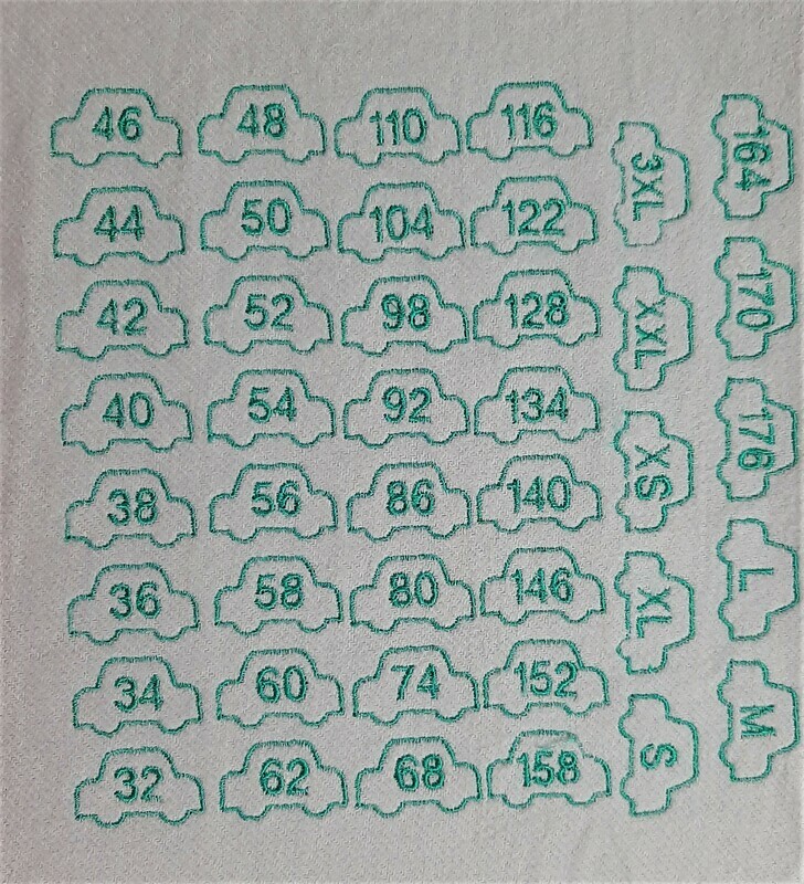 Größenlabel Auto 6x2