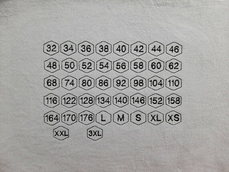 Größenlabel 6Eck 6x2