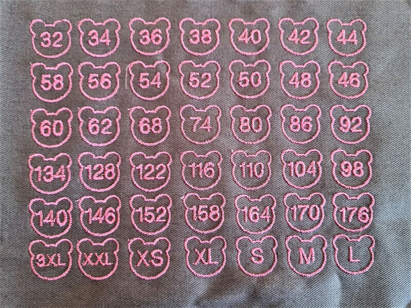Größenlabel Bär 6x2
