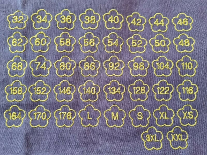 Größenlabel Blume 6x2