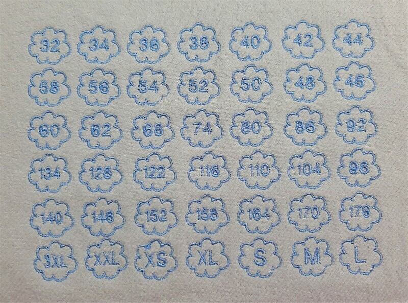 Größenlabel Wolke 6x2