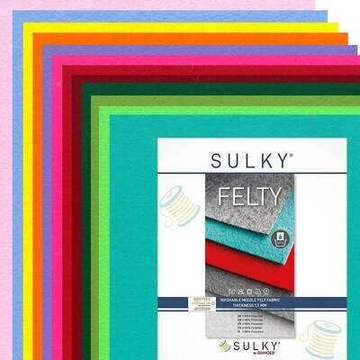 Sulky Felty, waschbarer Filz, 1,5 mm a 12 Bögen - farbig*