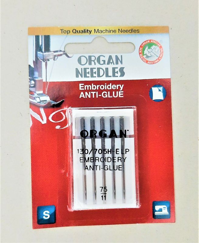 ORGAN Embroidery ANTI-GLUE Nadeln, Stärke 75 - Flachkolben