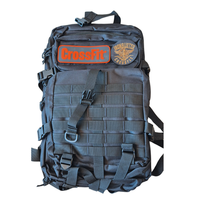 Mochila (Color negro) + Parche CROSSFIT + Parche Ironbuster