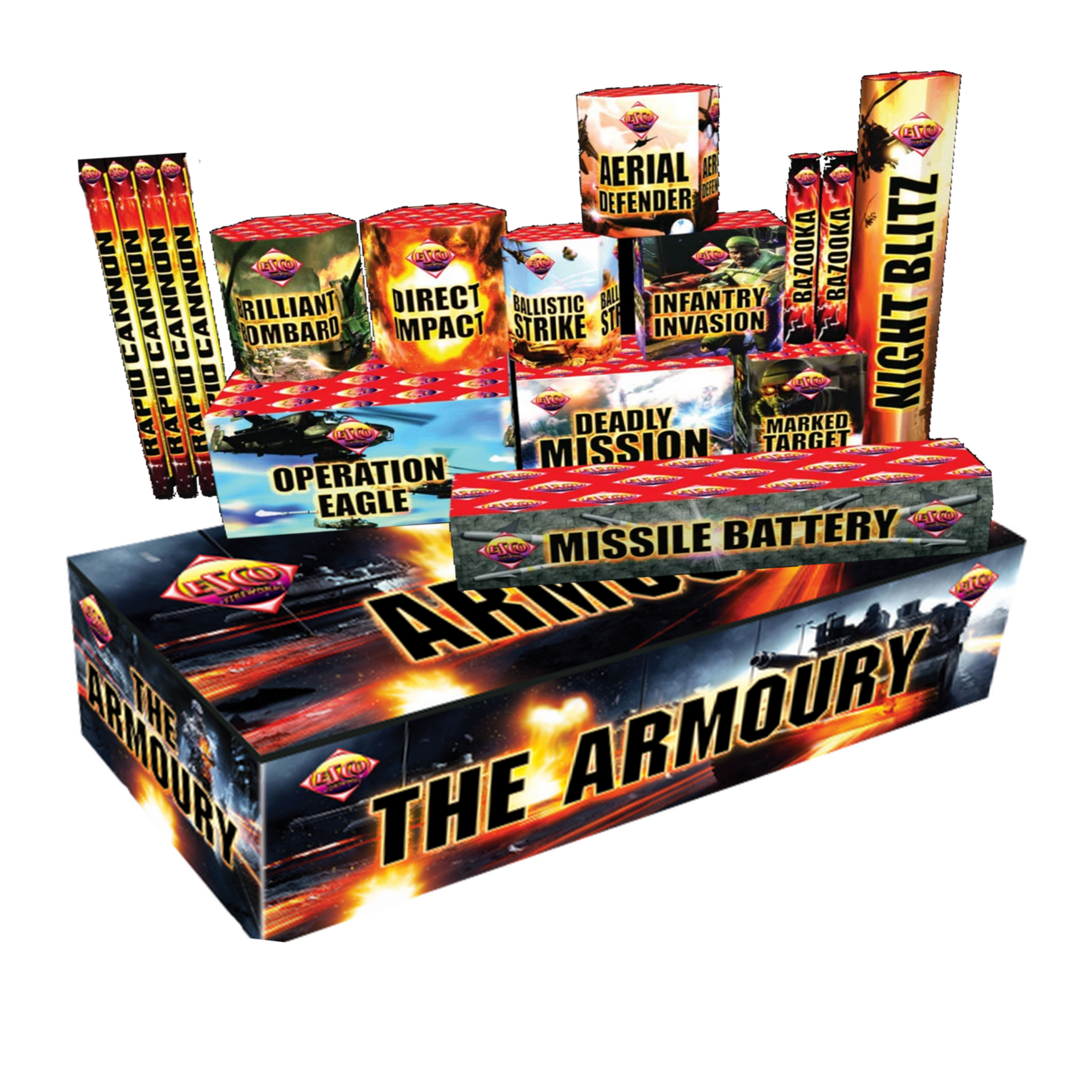 THE ARMOURY CRATE (34 FIREWORKS)