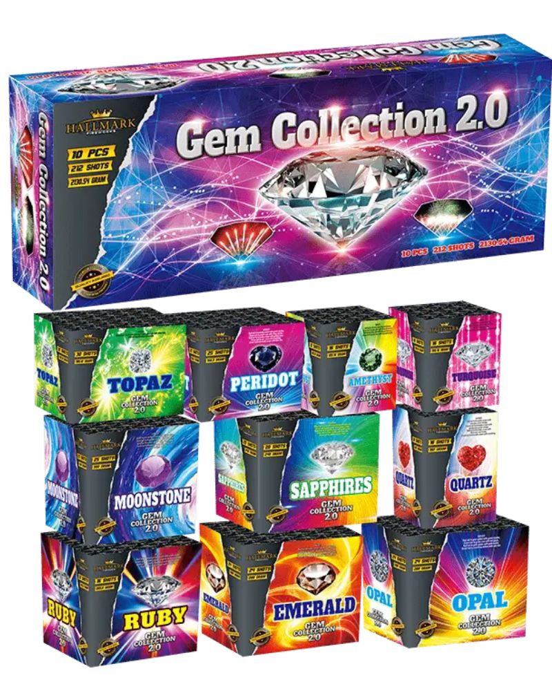 GEM COLLECTION (TOTAL 212 SHOTS - 10 FIREWORKS) GEM COLLECTION (TOTAL 212 SHOTS - 10 FIREWORKS)