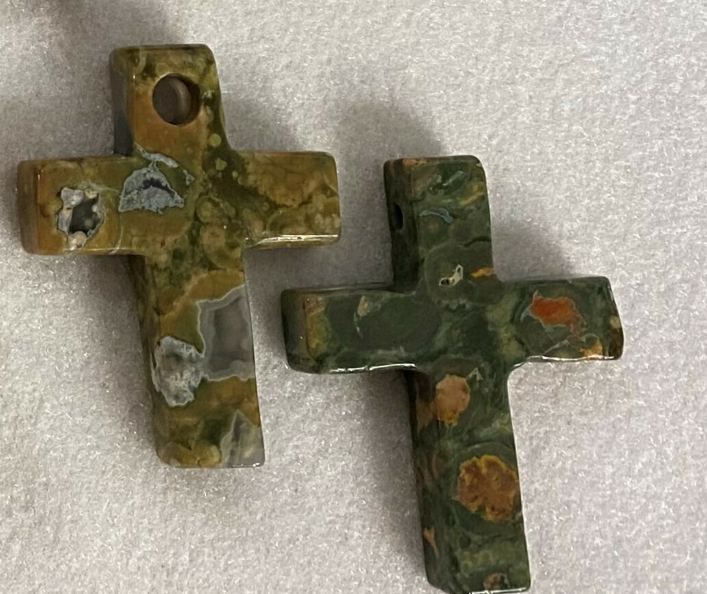 Beautiful Rainforest Jasper gemstone crosses