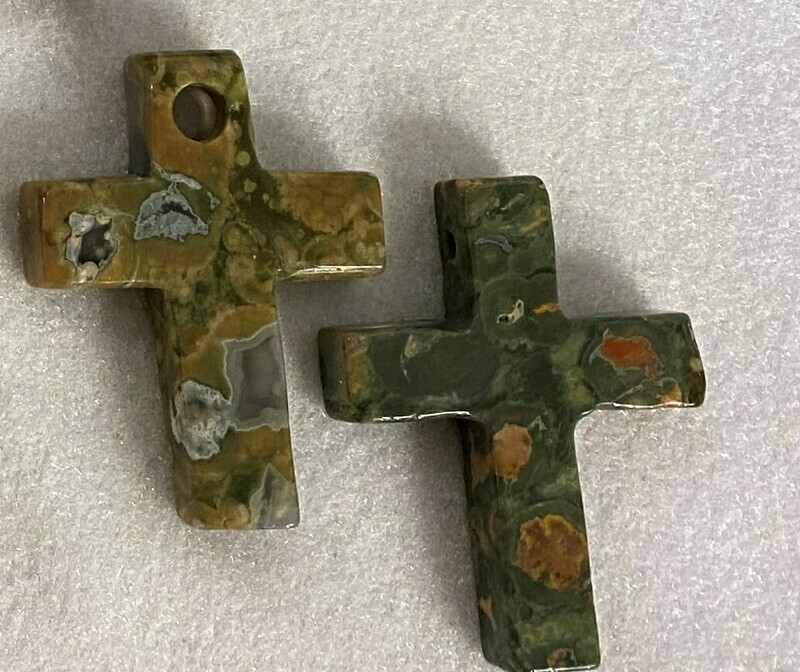 Beautiful Rainforest Jasper gemstone crosses