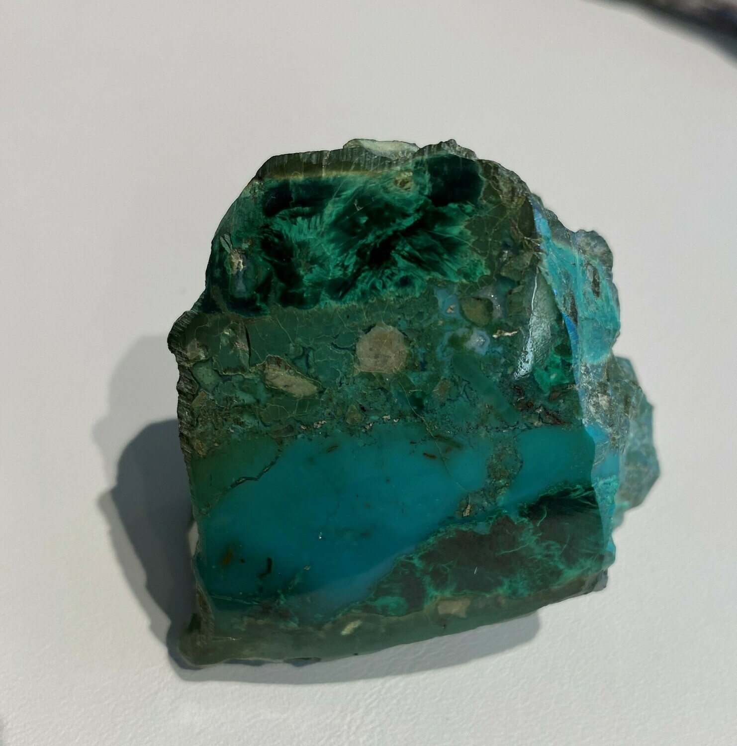 Beautiful gem chryscolla and crystalline malachite specimen