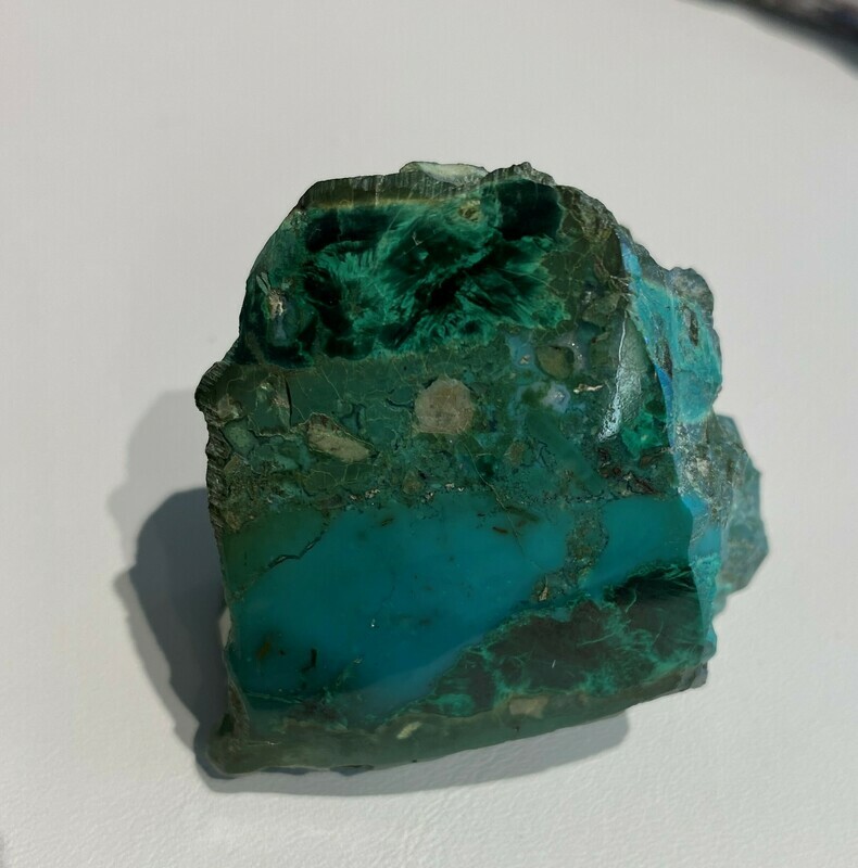 Beautiful gem chryscolla and crystalline malachite specimen