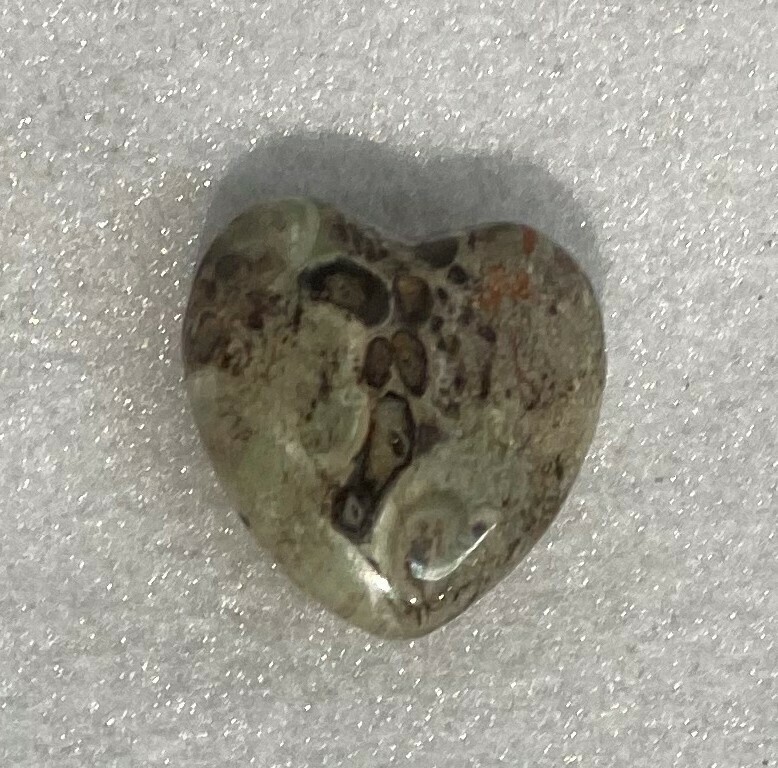 Drilled Jasper Heart