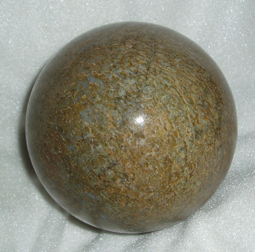 Beautiful tan and blue dino bone sphere