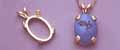 Sterling silver pendant mt  13 x 11 mm cabochon
