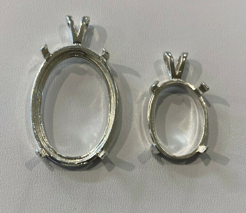 sterling silver cab mounting - 30x22