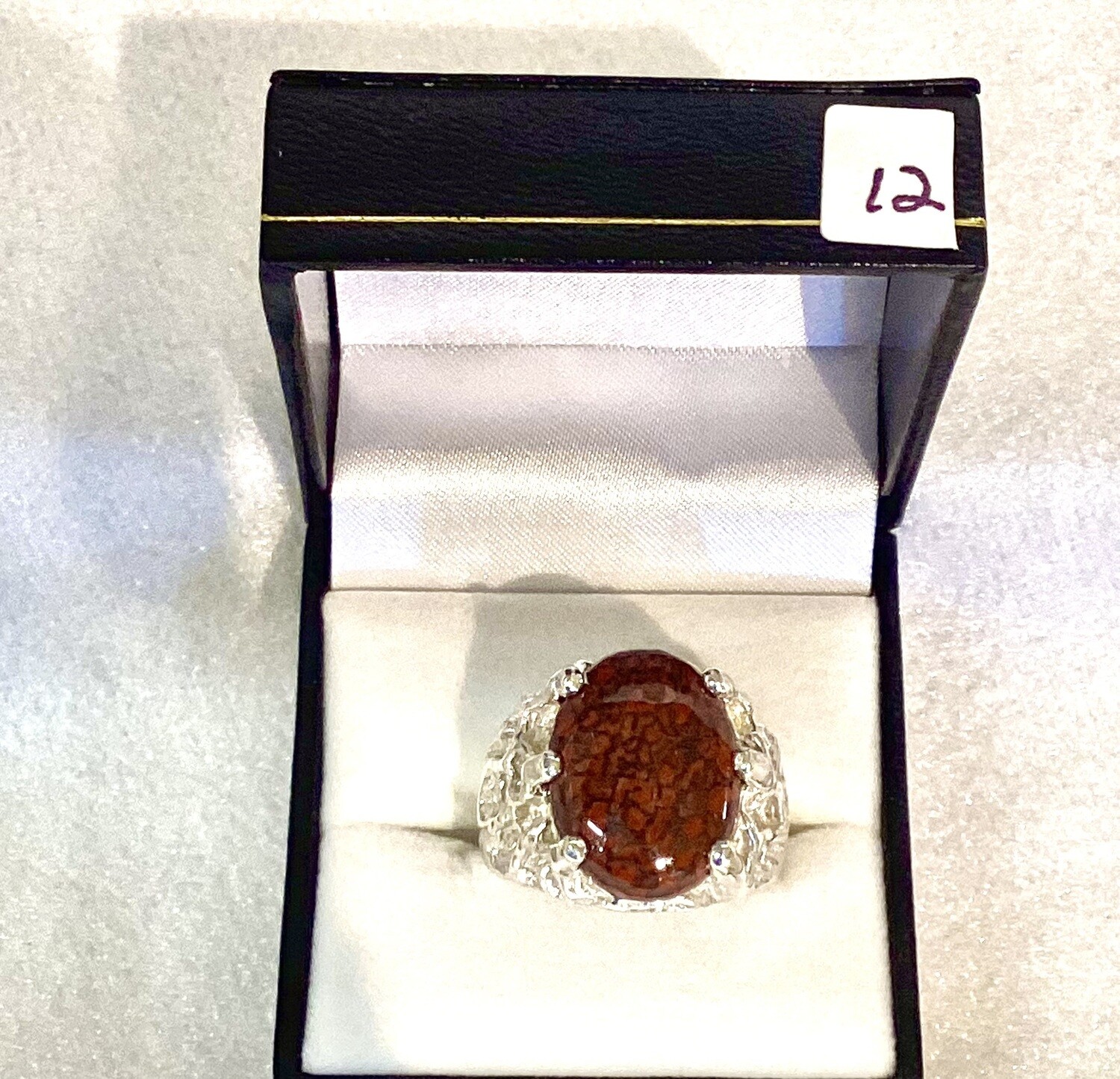Multicolor cell gem bone ring
