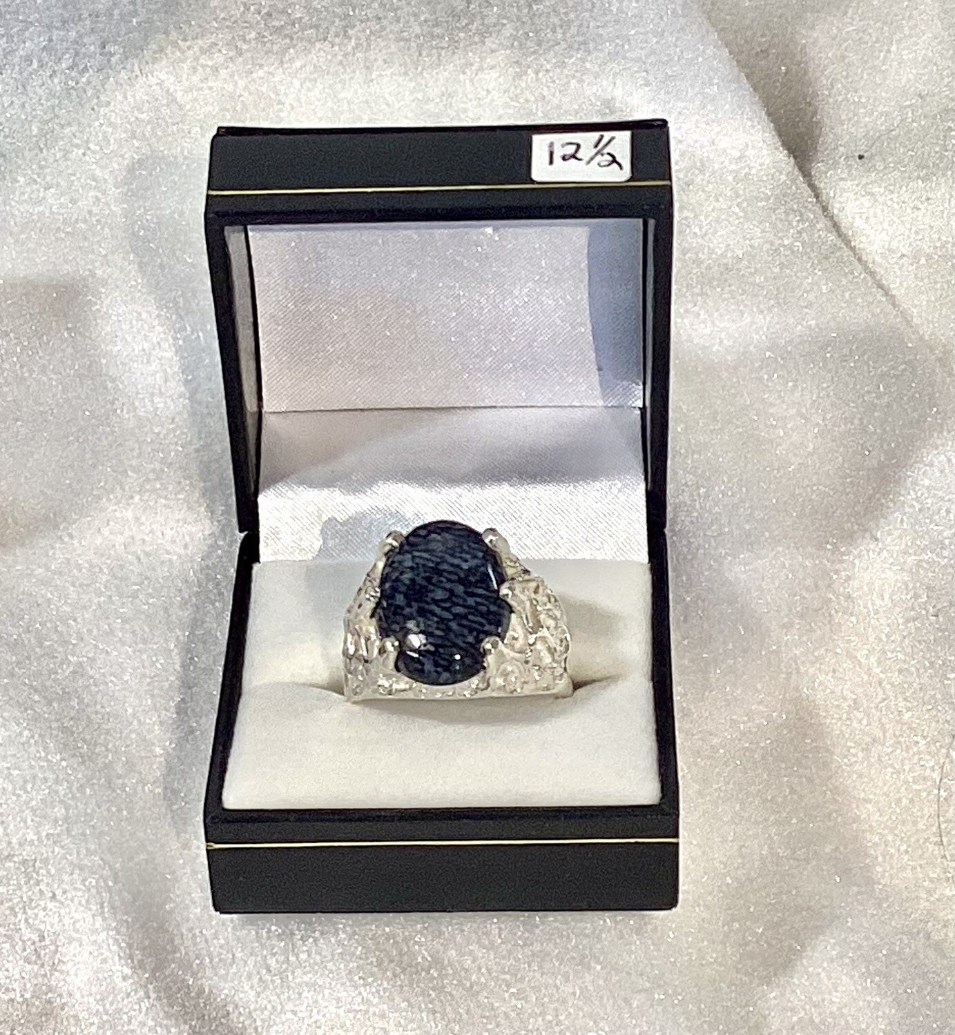 Stunning blue gem bone ring