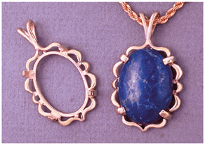 sterling silver oval decorated mounting for 25 x 18 cabochon