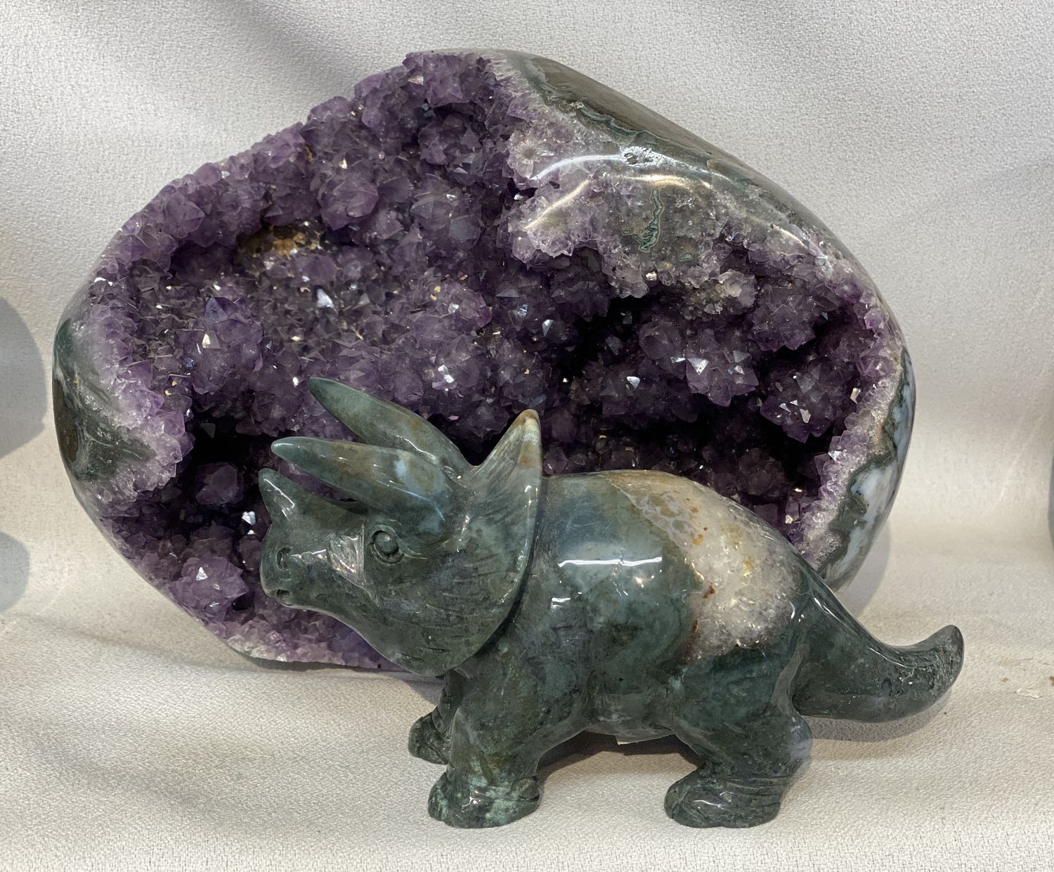 Moss Agate stegosaurus
