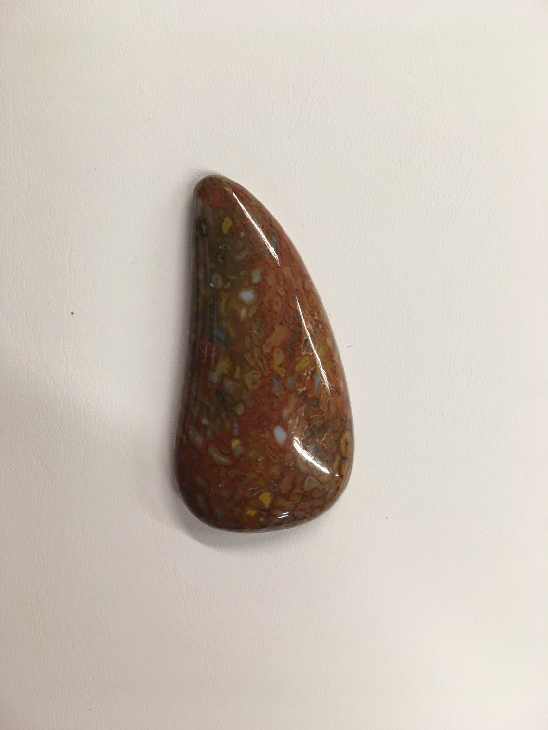 Red brown multi color gem bone cabochon