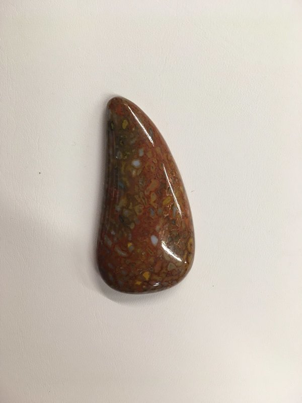 Red brown multi color gem bone cabochon