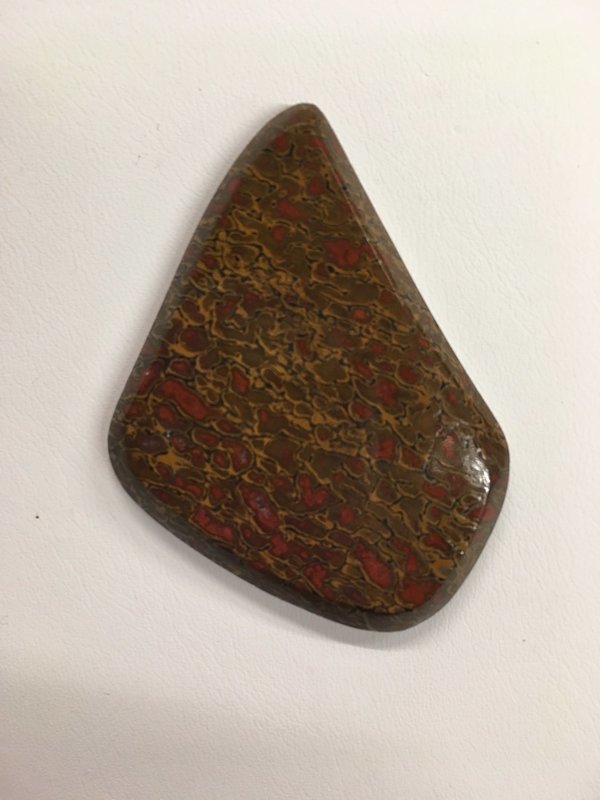 Orange, yellow, tan, and brown gem bone cab