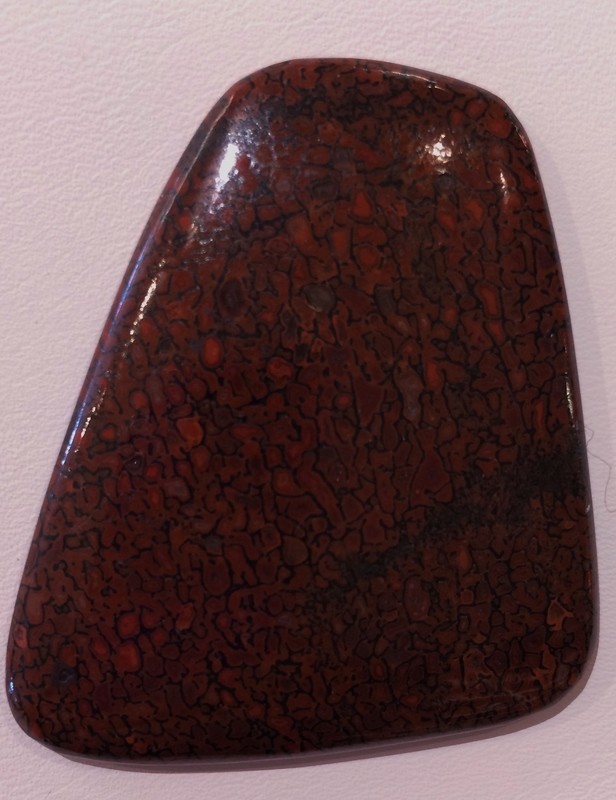 Red gem dino bone cabochon