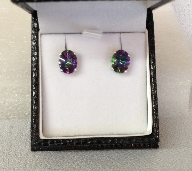 Mystic topaz and sterling earrings