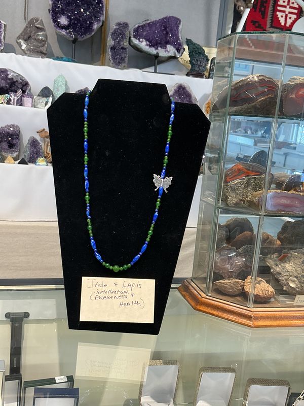 Jade and lapis healing necklaces