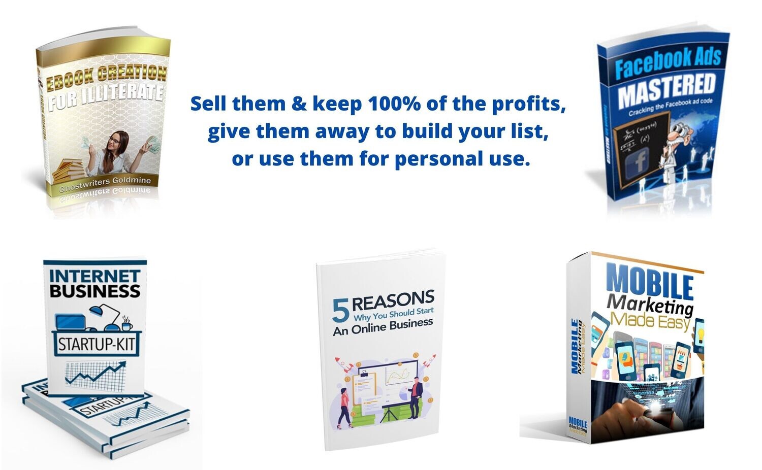 5 eBooks With Private Label Rights &amp; Master Resell Rights