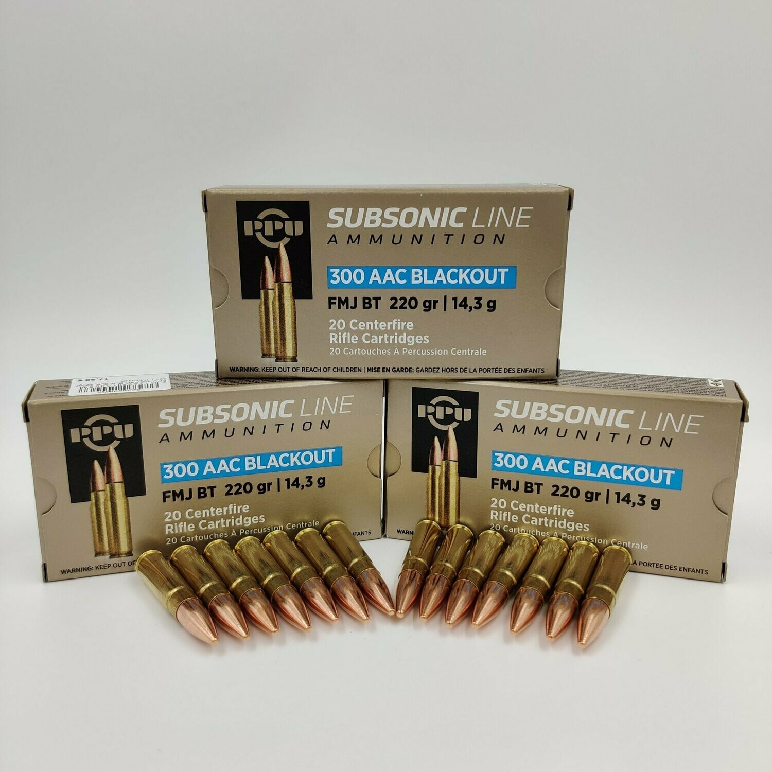 PPU 300 AAC Blackout FMJ BT 220gr/14,3g Subsonic