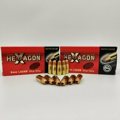 Geco 9mm Luger Hexagon 124gr/8g