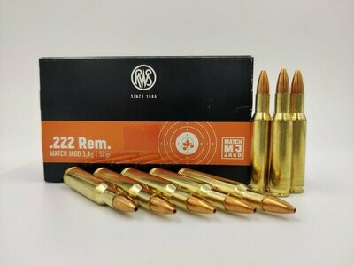 RWS .222 Rem Match Jagd 52gr/3,4g