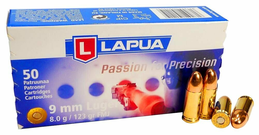 Lapua  9mm  Luger 8g/123gr  FMJ