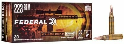 Federal Fusion MSR Bonded Soft Point 223 Rem.  62gr