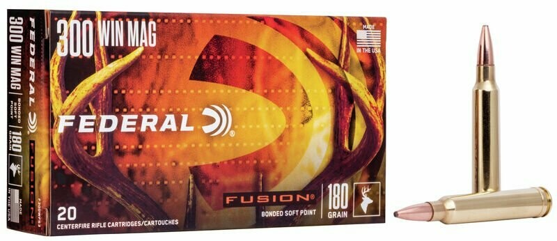 Federal Fusion Bonded Soft Point 300 Win Mag 180gr