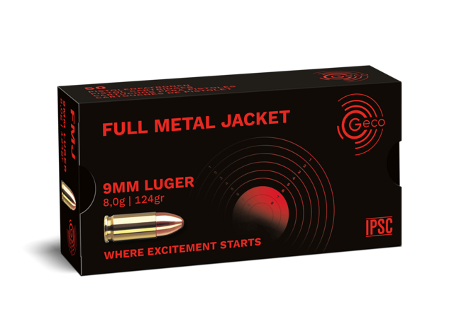 Geco 9mm Luger FMJ 8g/124gr 1000 Schuss