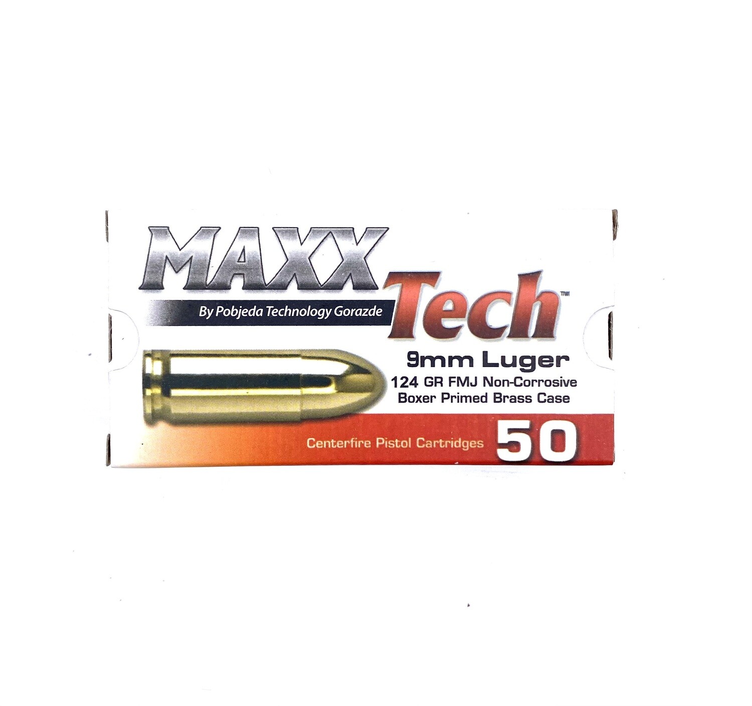 MaxxTech 9mm Luger 124gr/8g  FMJ