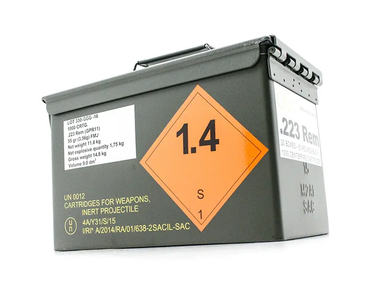 GGG 223 Rem. 55gr/3,56g in der M2A1 Box 1000Stk.