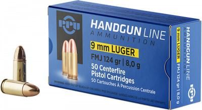 PPU 9mm Luger FMJ 8,0g/124gr