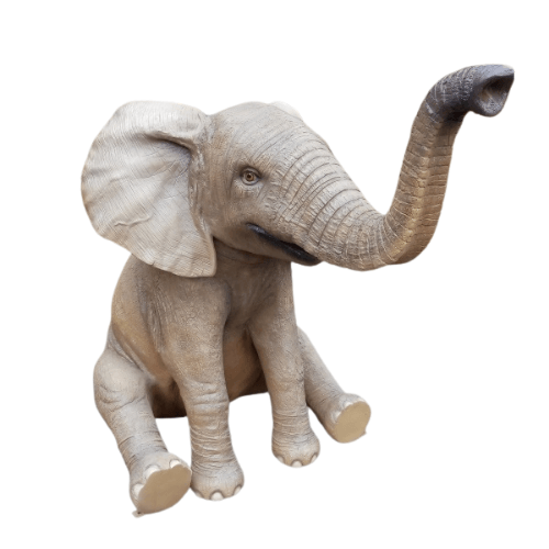 Elephant Calf Sitting Statue