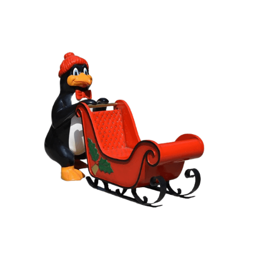 Penguin with Sleigh Figure