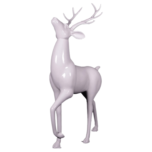 Royal Stag Figure-Glossy White