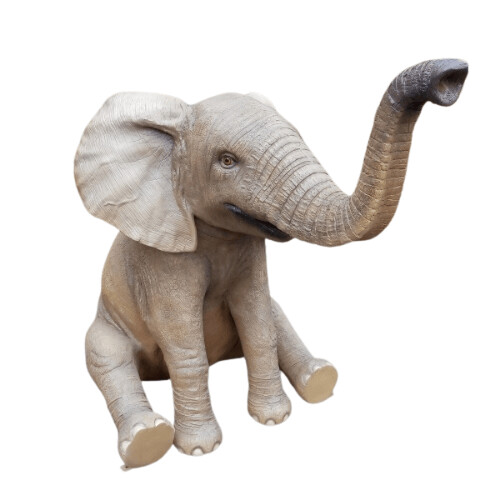 Elephant Calf Sitting Statue