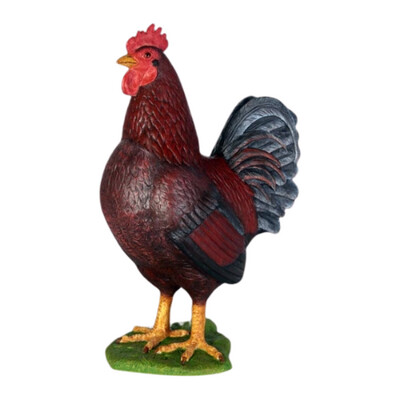Rooster Painted Statue