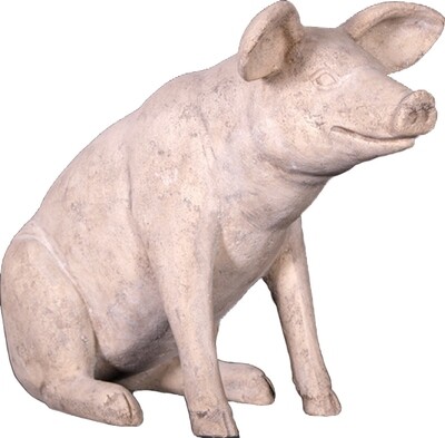 Sitting Pig Small Roman Stone