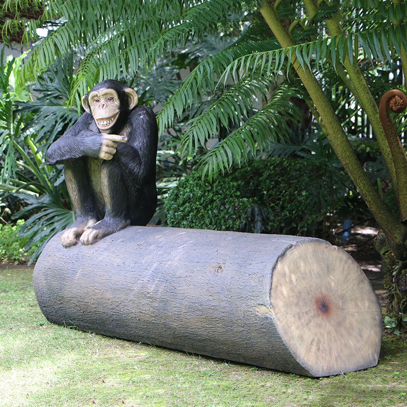 Chimp on Log Bench